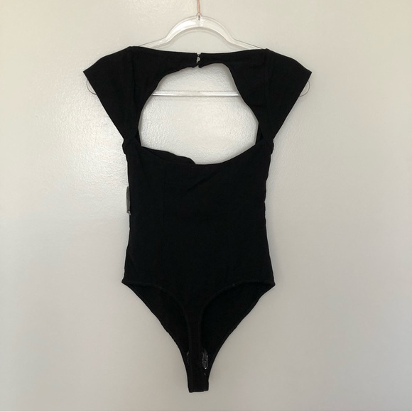 Free People Bodysuit Black Sweetheart Neckline New Medium - Picture 7 of 8